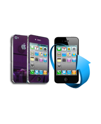 Remplacement écran + vitre arrière iPhone 4  (violet chromé)